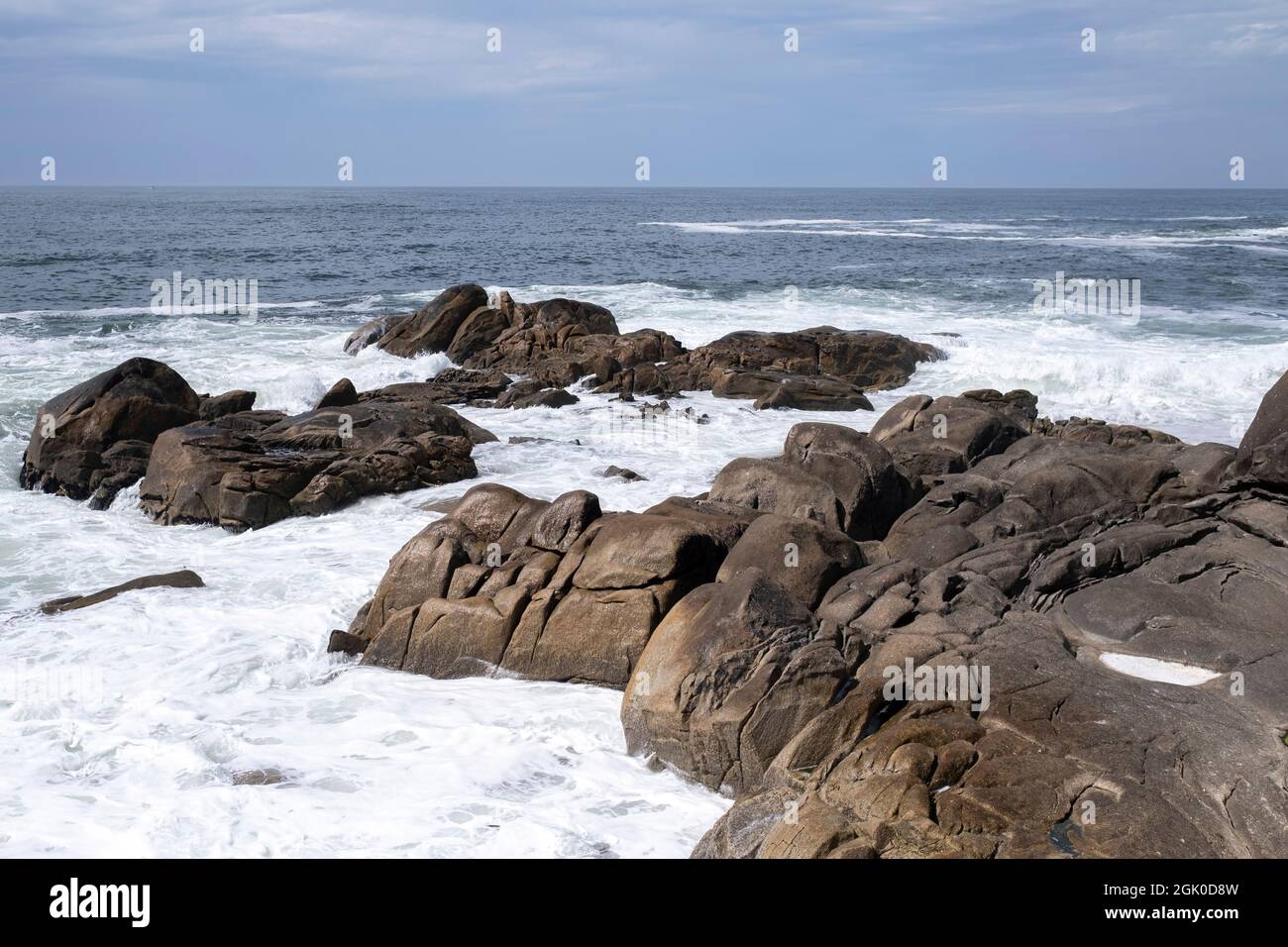 View of the cliffs of Vila do Conde, Atlantic, Portugal. Stock Photo