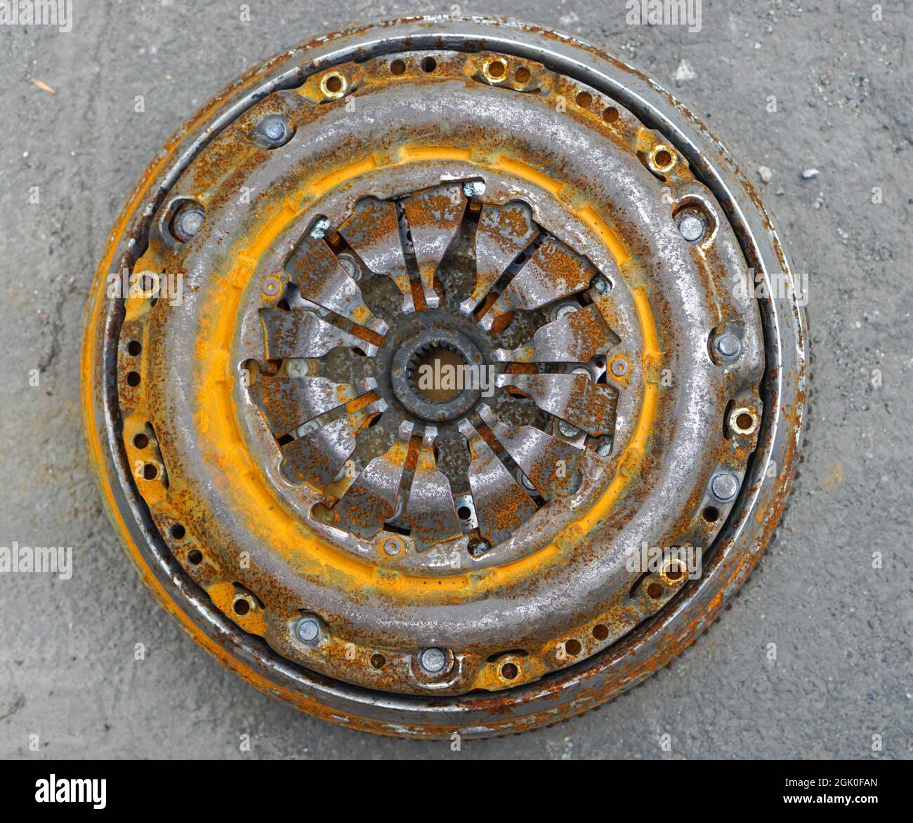 Rust damage clutch device old car parts Stock Photo Alamy
