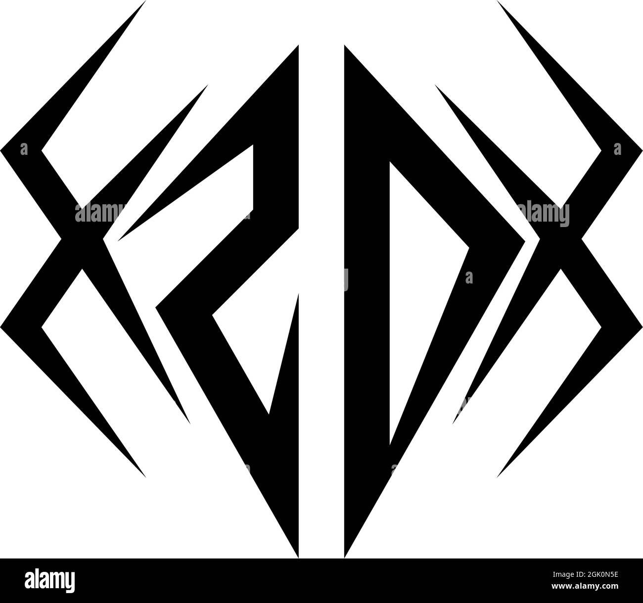 Initial ZD logo design with Cool style, Logo business branding. Stock Vector