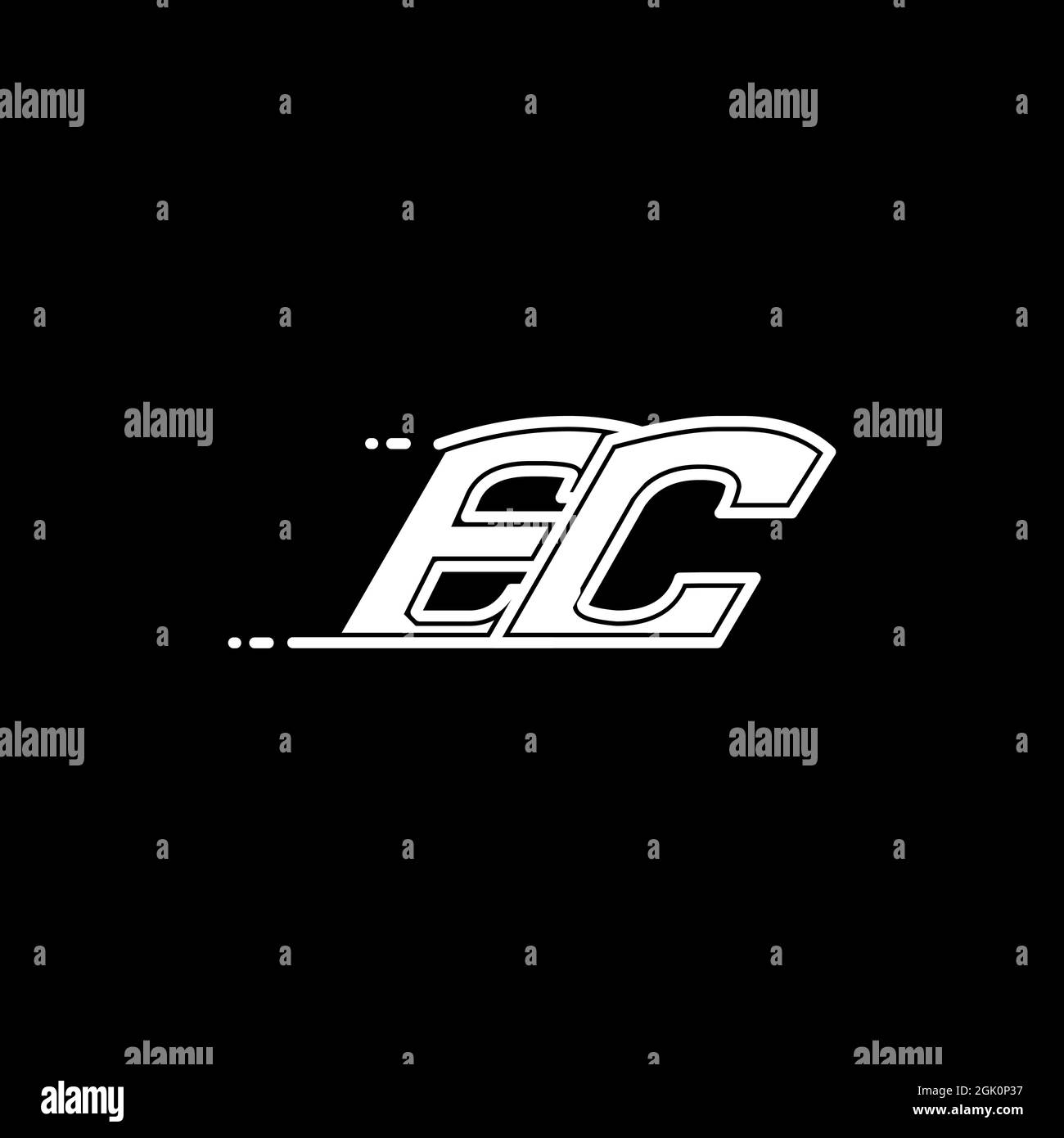 Initial EC logo design with Shape style, Logo business branding. Stock Vector