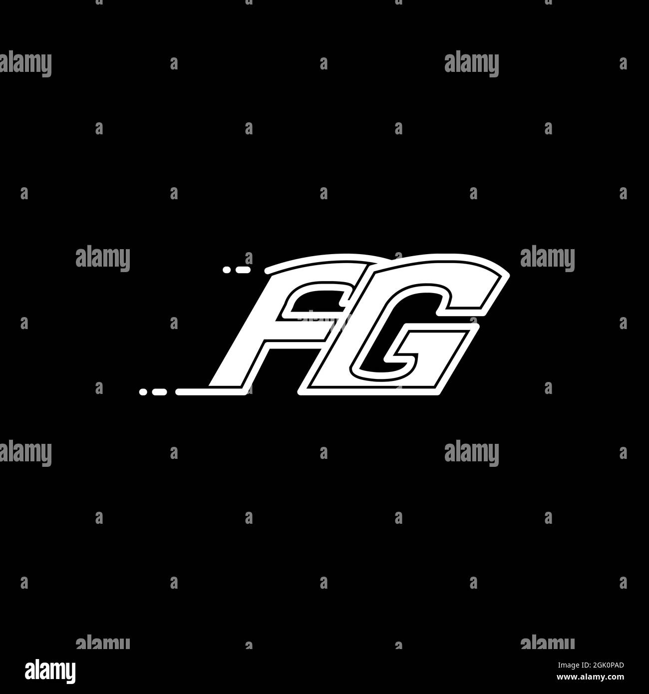 Initial FG logo design with Shape style, Logo business branding. Stock Vector