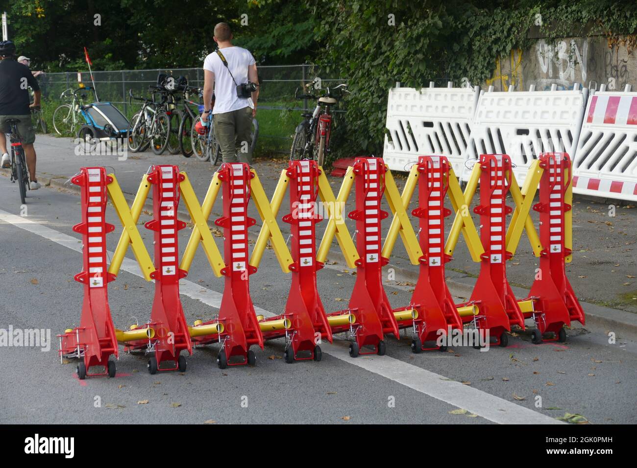 Anti Terror Barrier, truck stopper, safeguarding barrier Stock Photo
