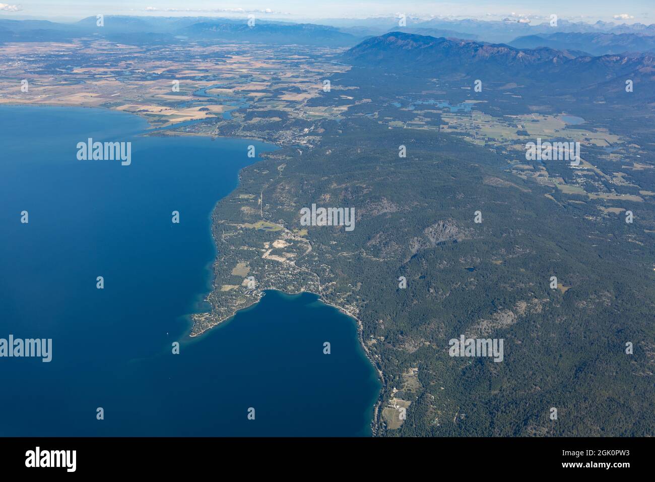 Aerial view of Woods Bay, Montana, USA Stock Photo Alamy