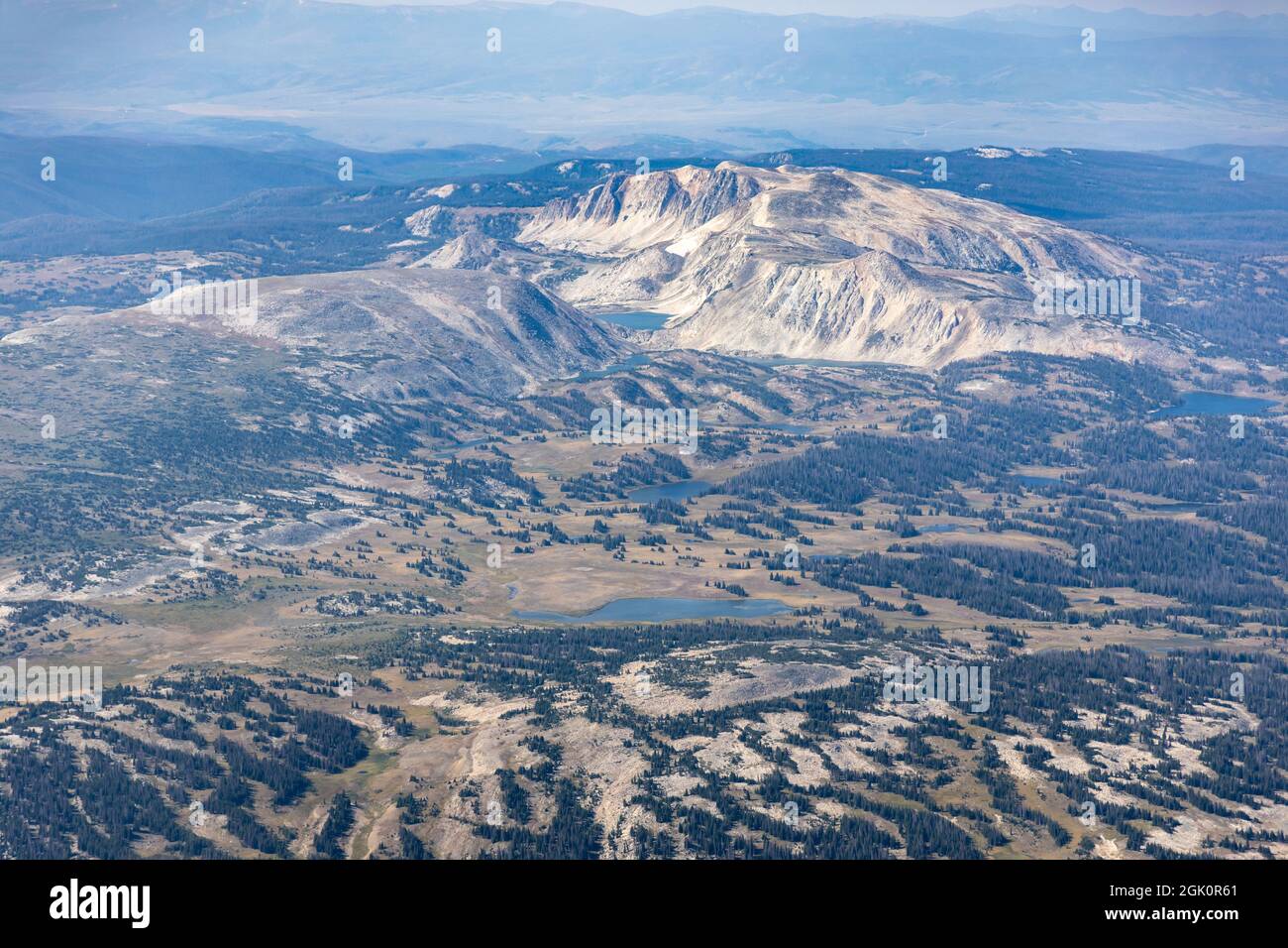 Aerial view of Medicine Bow Mountains, Wyoming, USA Stock Photo