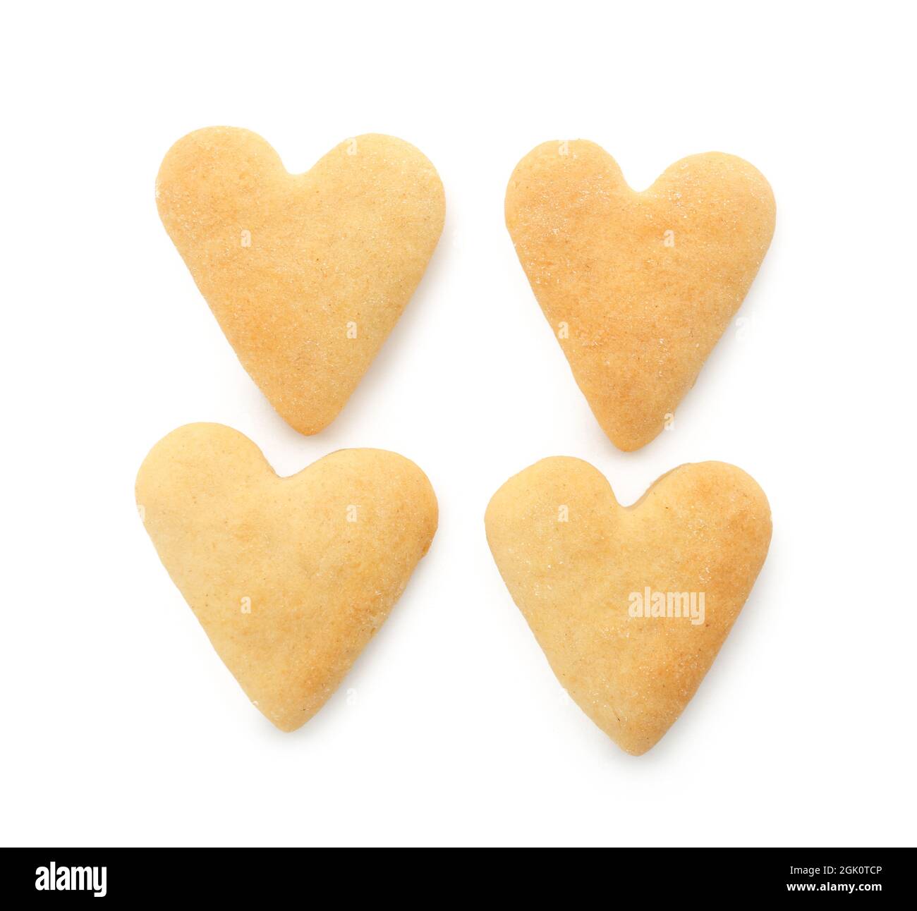 Heart shaped butter cookies on white background Stock Photo Alamy