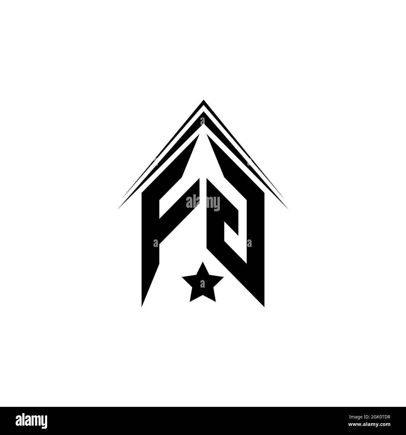 Initial FG logo design with Shape style, Logo business branding Stock