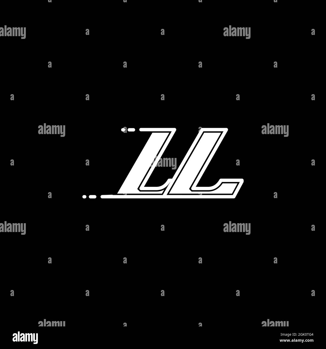 Initial LL logo design with Shape style, Logo business branding Stock