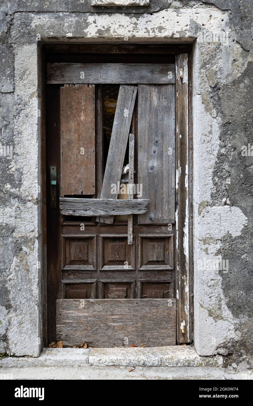 Broken doorr Stock Photo