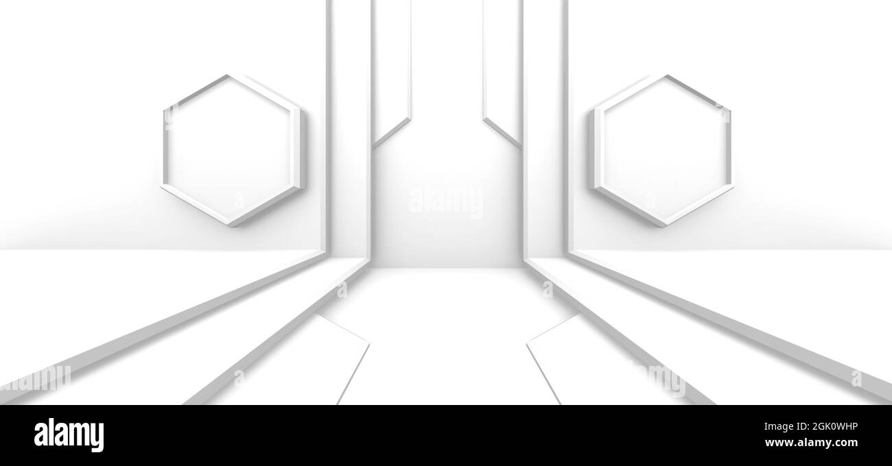 Abstract architecture design. Interior concept. Minimal modern ...