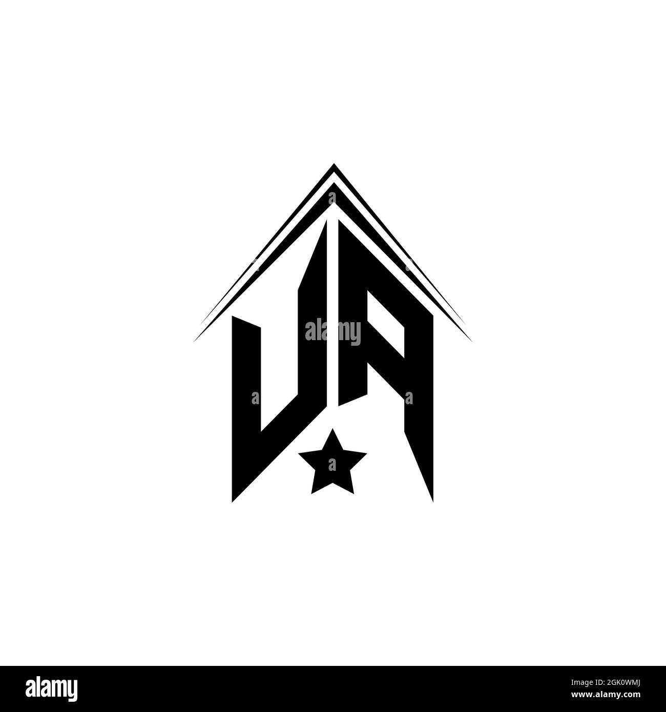 Initial UA logo design with Shape style, Logo business branding. Stock Vector
