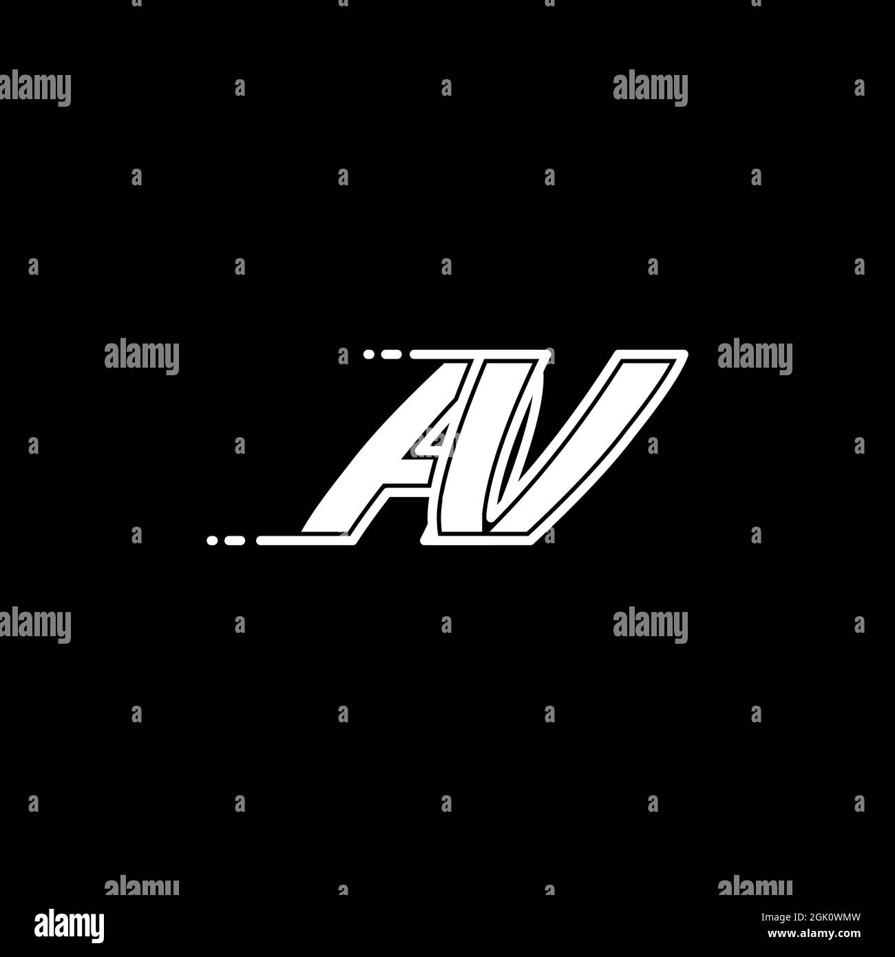 Initial AV logo design with Shape style, Logo business branding. Stock Vector