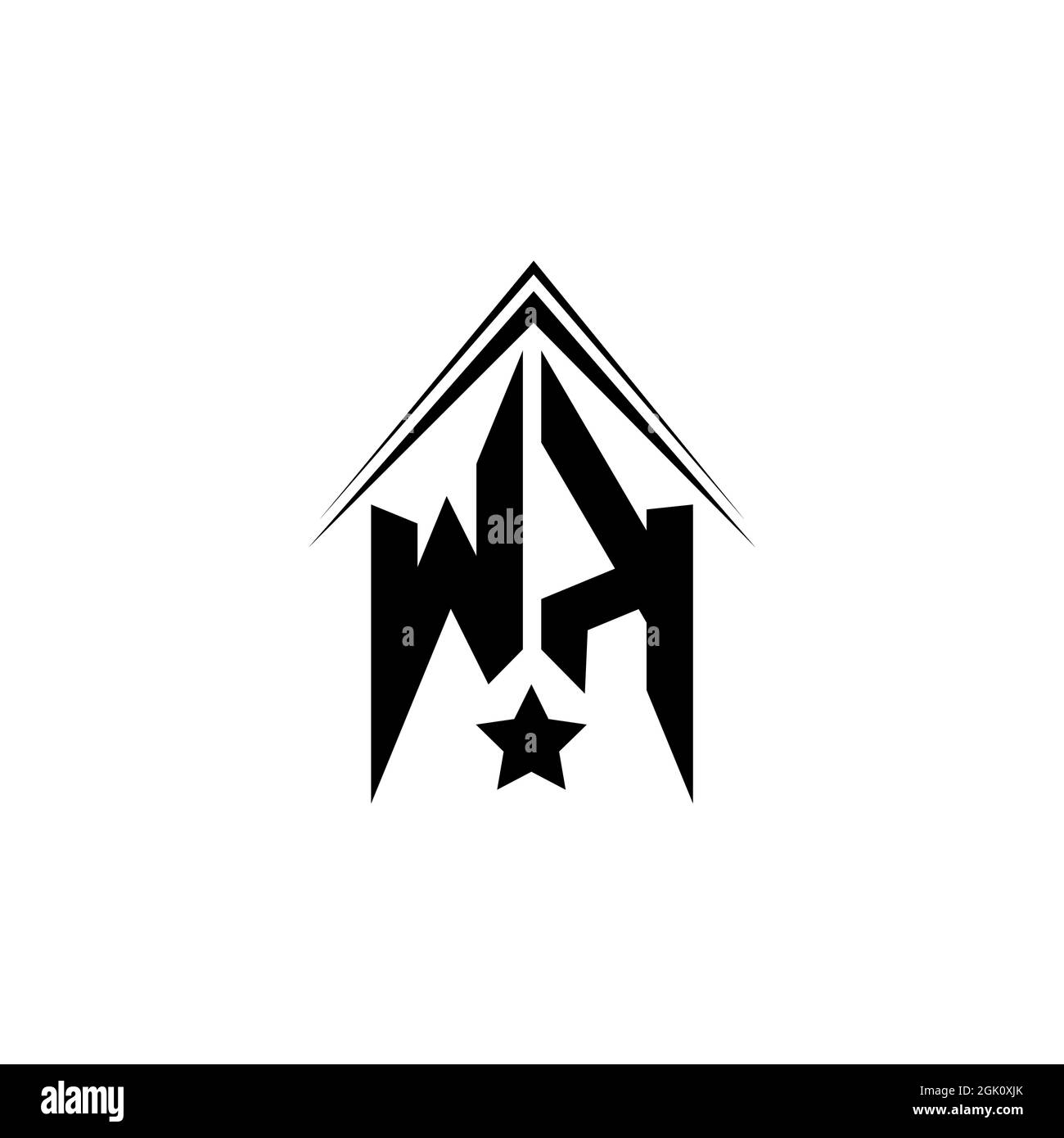 Initial WK logo design with Shape style, Logo business branding Stock ...