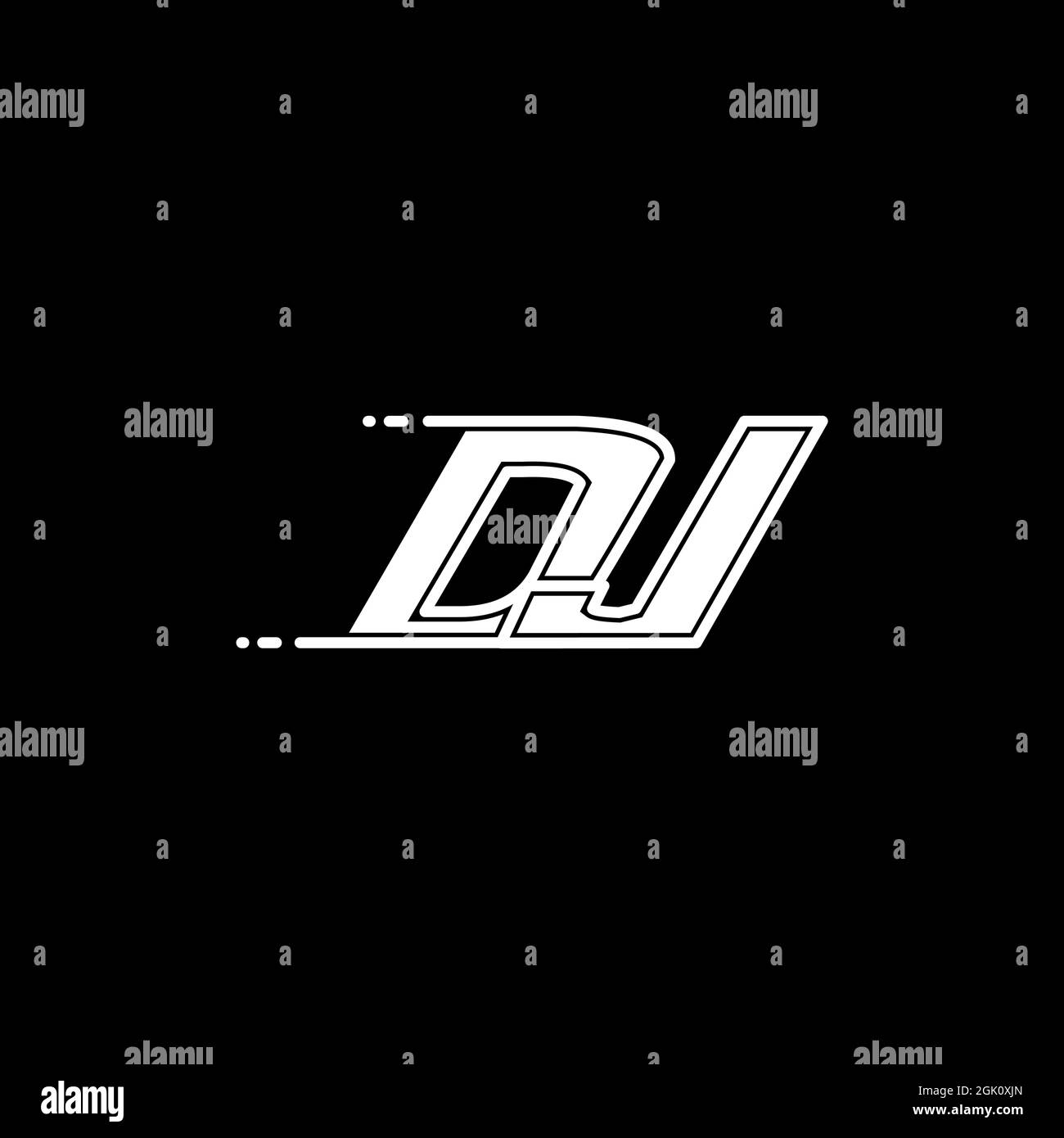 Initial DJ logo design with Shape style, Logo business branding. Stock Vector