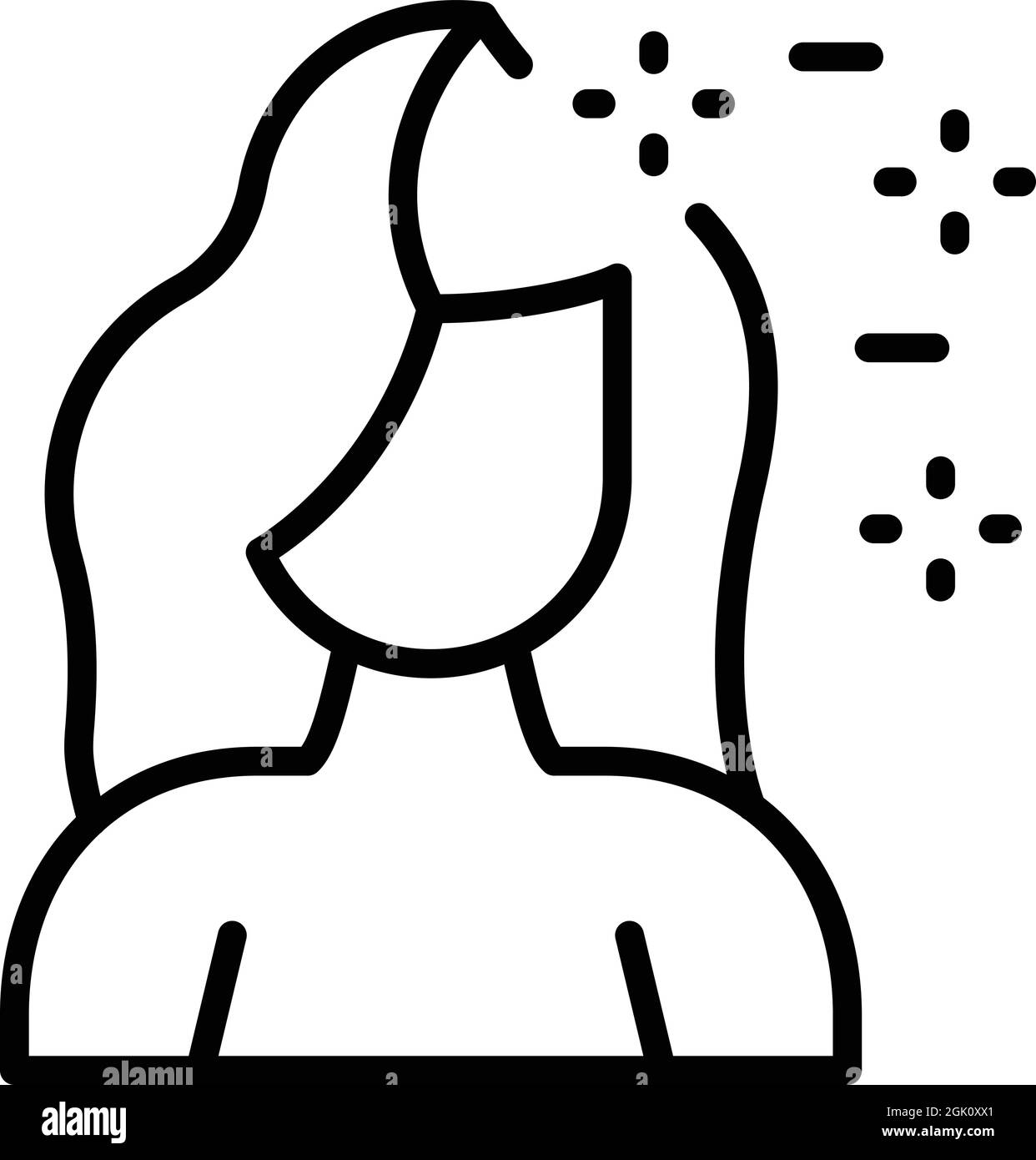 Shiny woman hair icon outline vector. Hair style. Girl treatment Stock