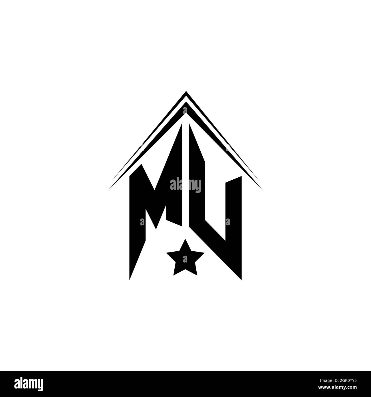 Initial MU logo design with Shape style, Logo business branding. Stock Vector