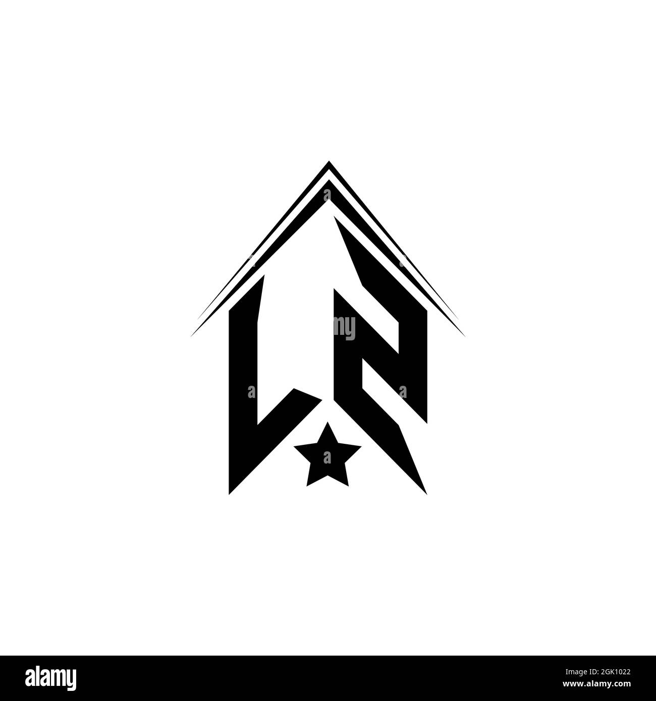 Initial LZ logo design with Shape style, Logo business branding. Stock Vector