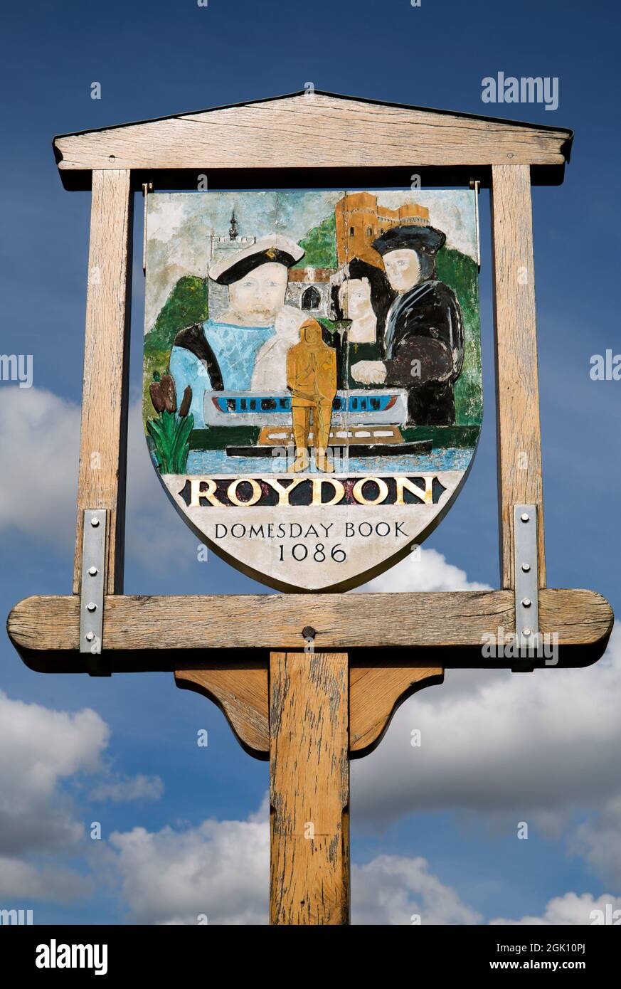 Village Sign Roydon Essex Stock Photo Alamy