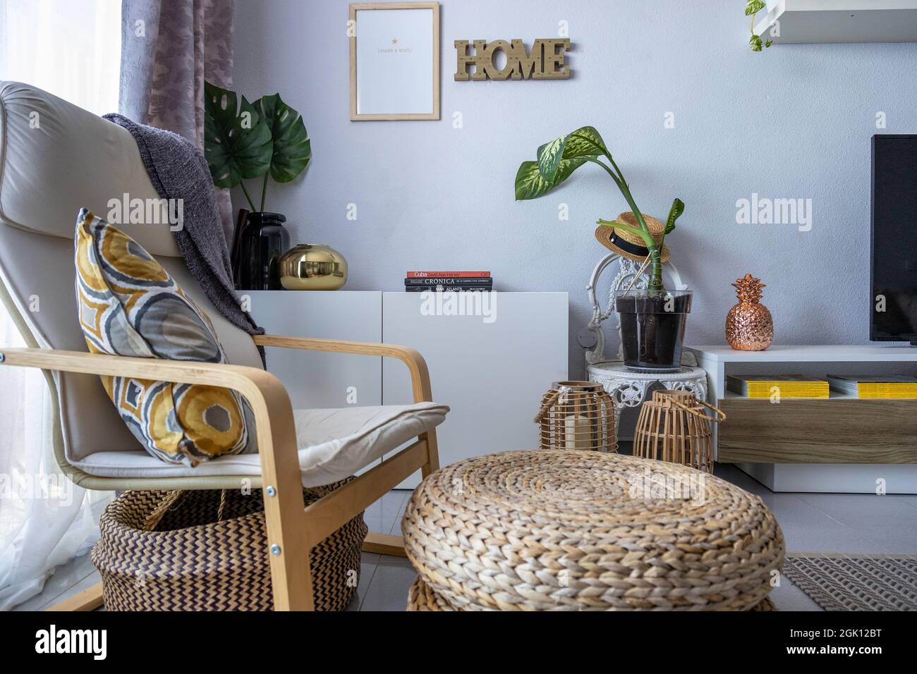 A home interior design with armchair Stock Photo - Alamy