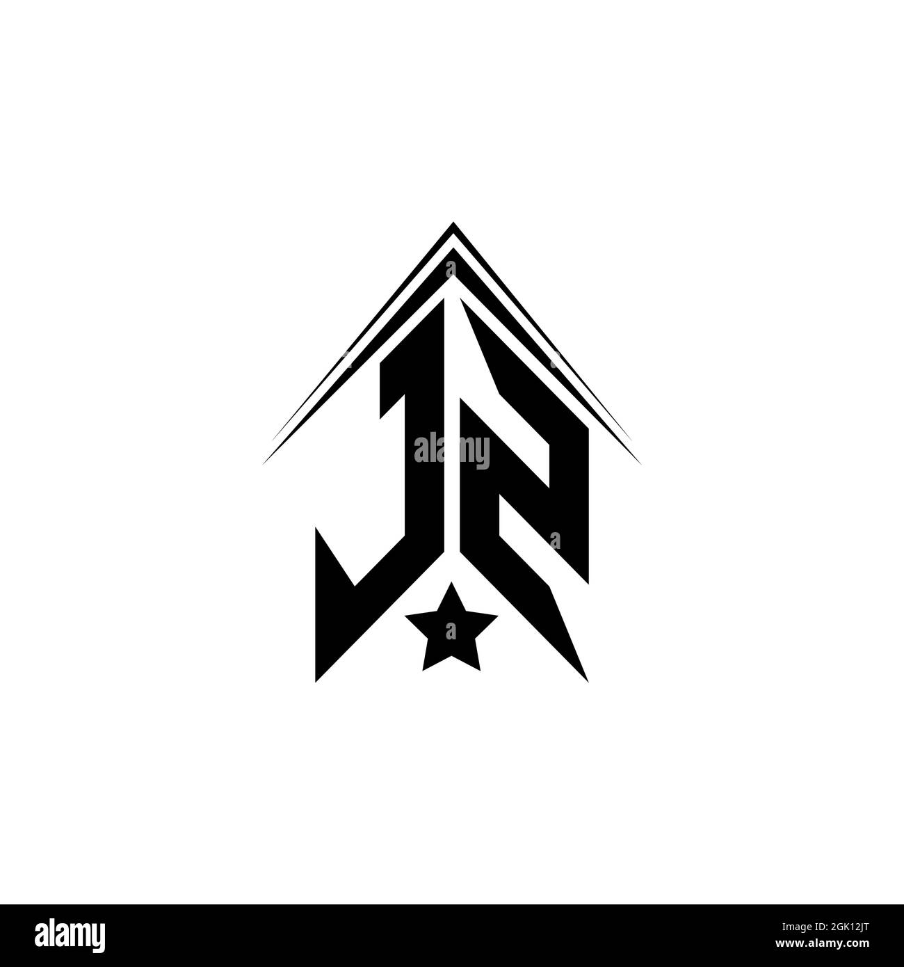 Initial JZ logo design with Shape style, Logo business branding Stock
