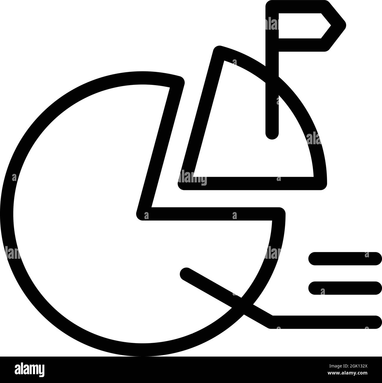 Pie chart icon outline vector. Round circle. Graph template Stock