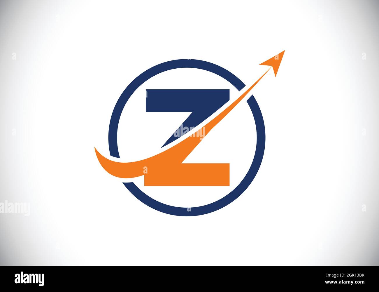 Initial Z monogram alphabet symbol design incorporated with the arrow