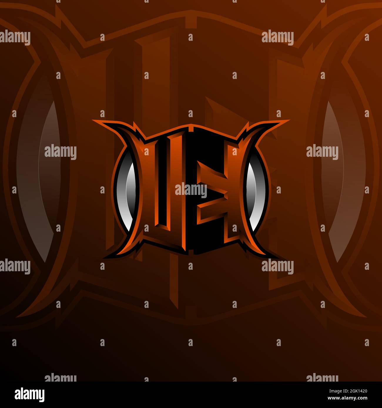 Uk Logo Letter Design In Orange Color Logo For Game Esport Initial Gaming Community Or Business Stock Vector Image Art Alamy
