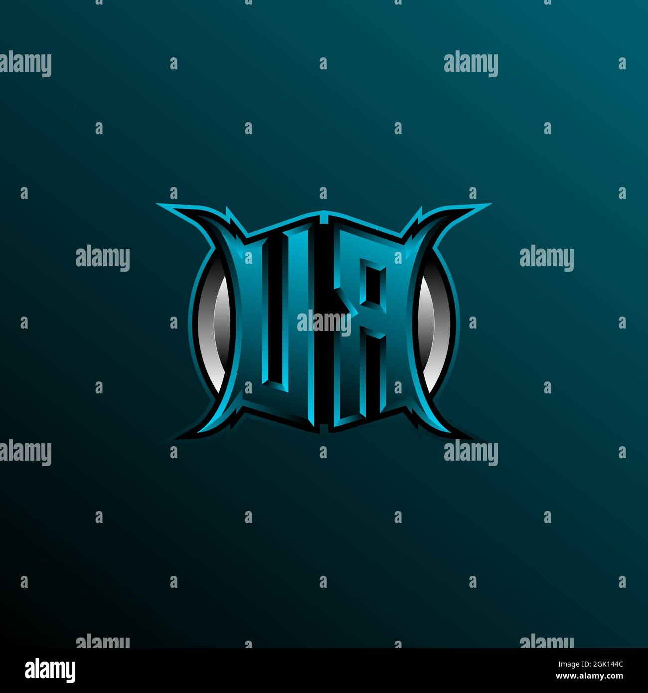 Initial UR logo design, Initial UR logo design with Circle style, Logo for game, esport, community or business. Stock Vector