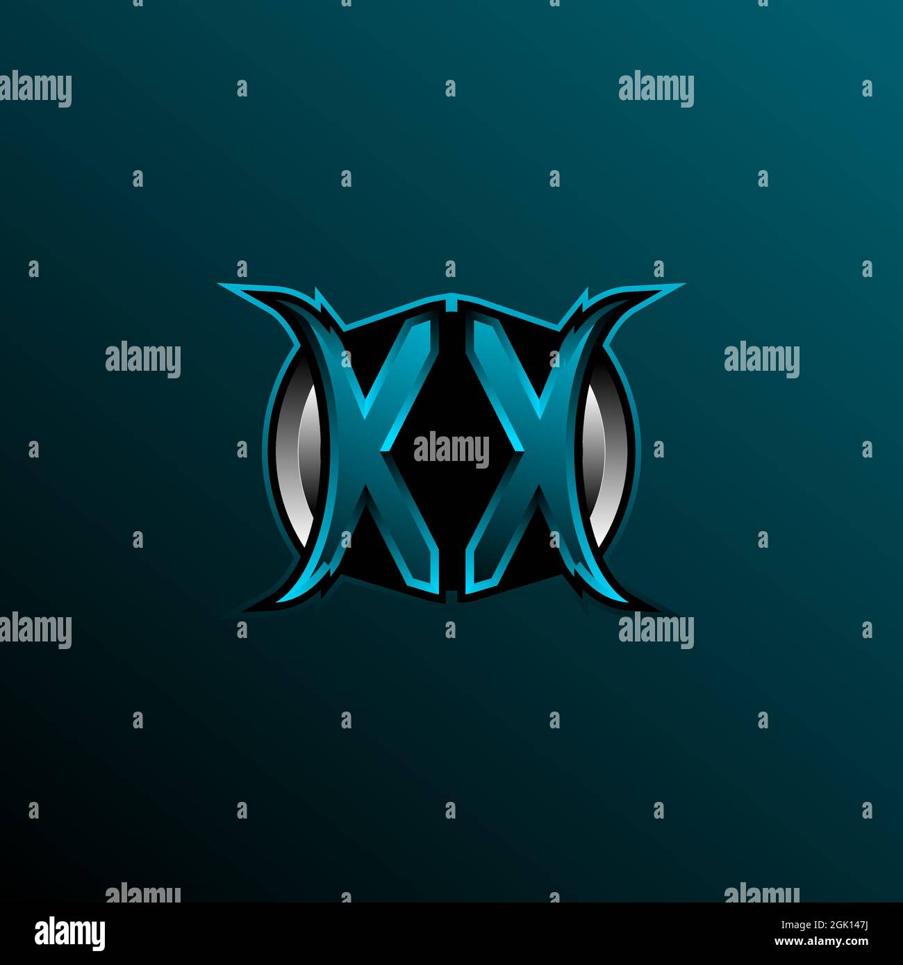 Initial XX logo design, Initial XX logo design with Circle style, Logo