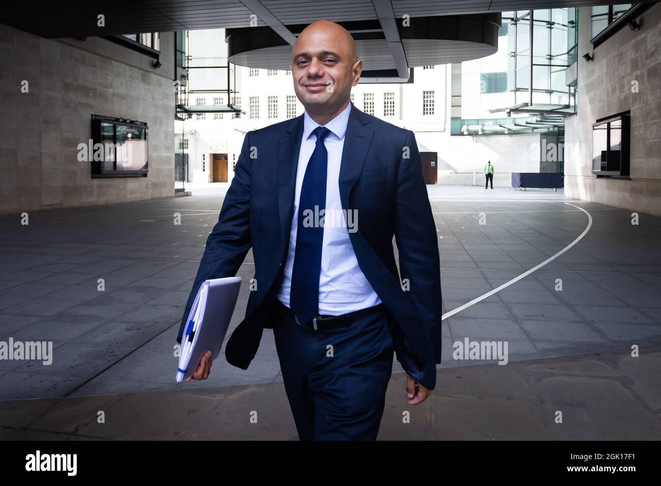 London, UK. 12th Sep, 2021. Sajid Javid is seen at BBC Broadcasting House after appearing on the Andrew Marr in London. Credit: SOPA Images Limited/Alamy Live News Stock Photo