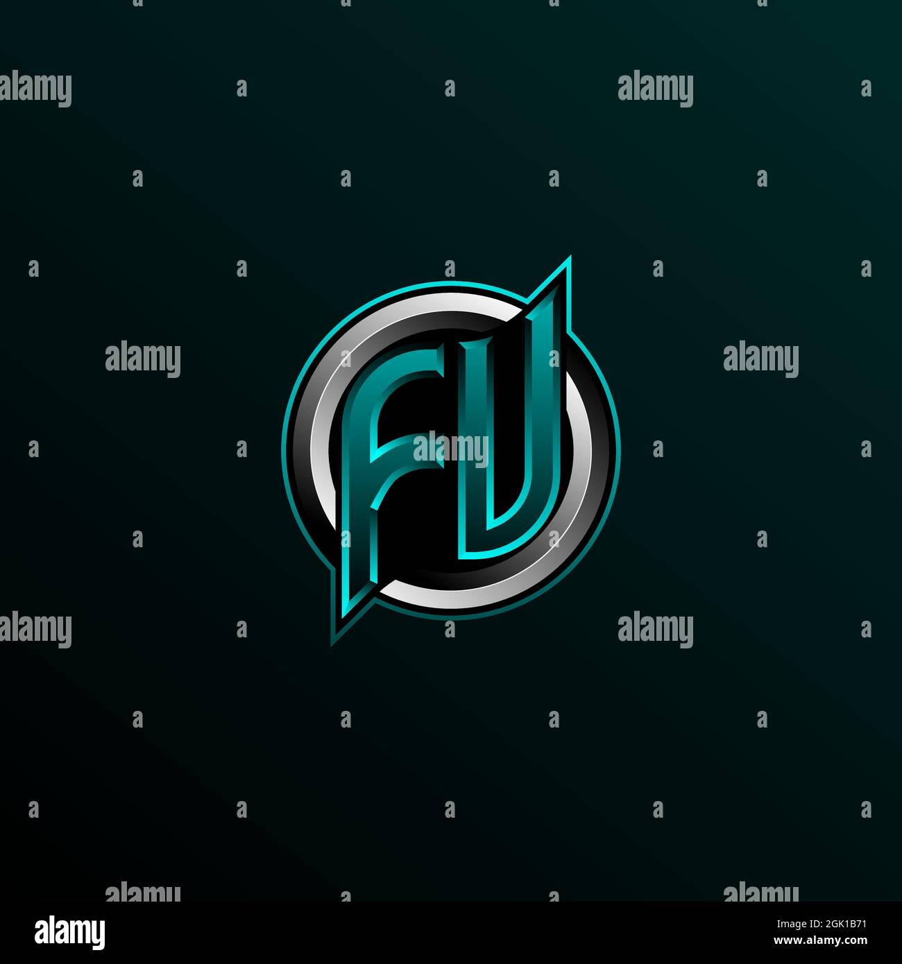 Initial FU logo design, Initial FV logo design with Circle style, Logo ...