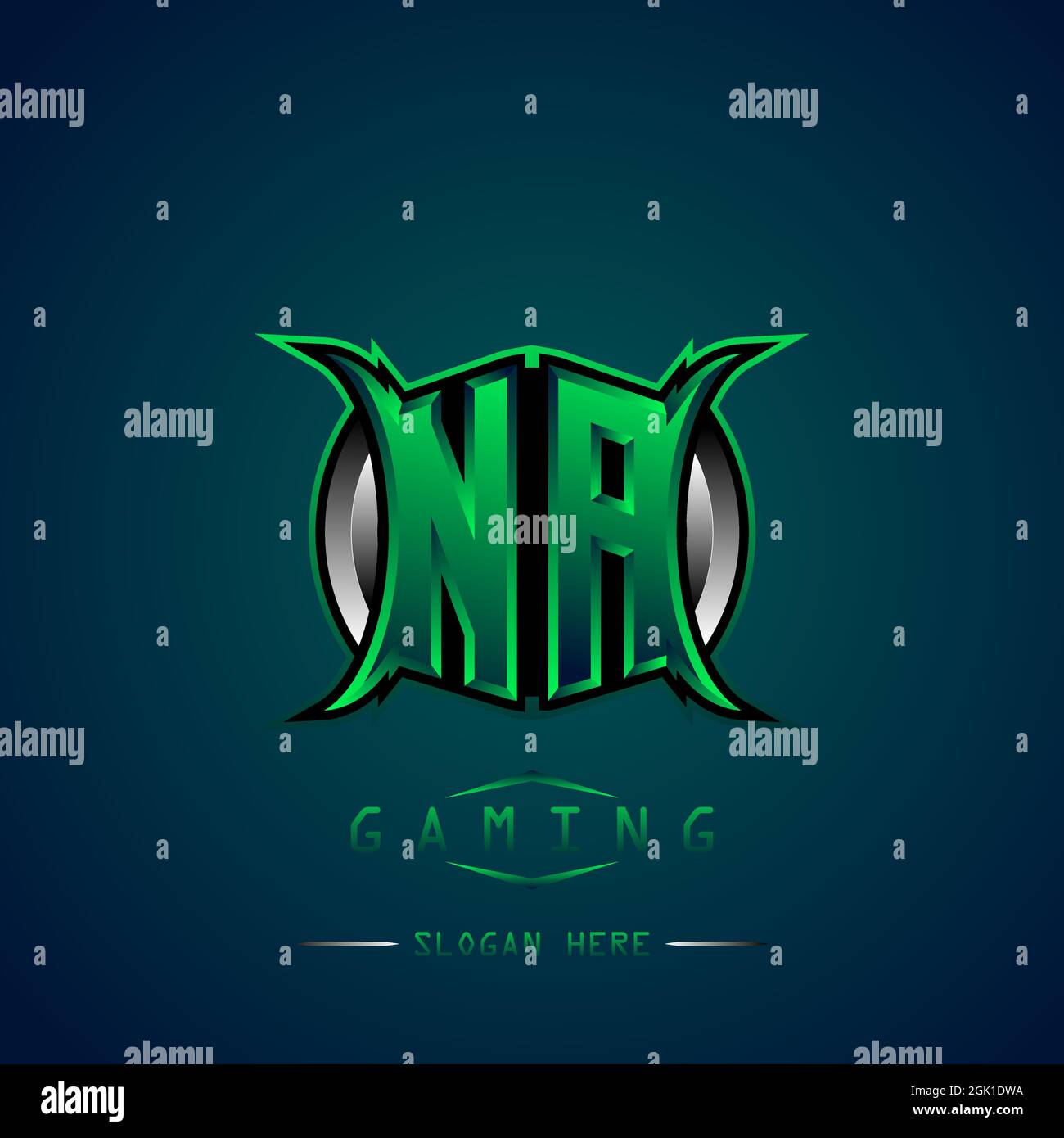 NA Initial Logo Design Cool style, Logo for game, esport, initial gaming, community or business. Stock Vector