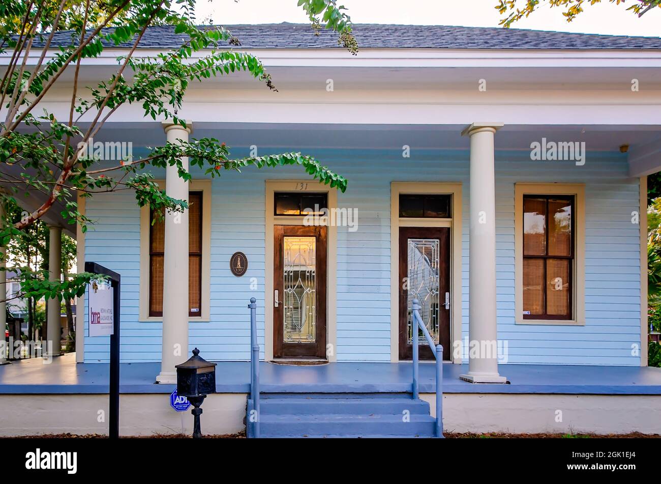 A 1910 Biloxi Cottage is pictured on Rue Magnolia, Sept. 5, 2021, in Biloxi, Mississippi. The house is part of the Downtown Biloxi Historic District. Stock Photo
