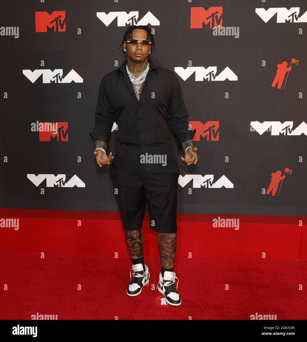 New York, United States. 12th Sep, 2021. Moneybagg Yo Dewmario DeWayne White Jr. arrives on the red carpet at the 38th annual MTV Video Music Awards at Barclays Center in New York City on Sunday, September 12, 2021. Photo by John Angelillo/UPI Credit: UPI/Alamy Live News Stock Photo