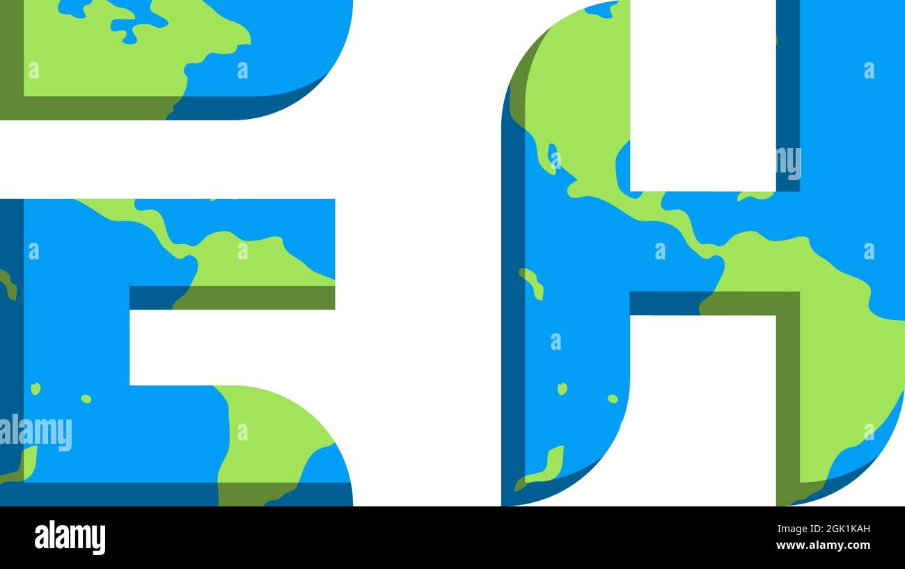 Initial EH logo design with World Map style, Logo business branding. Stock Vector