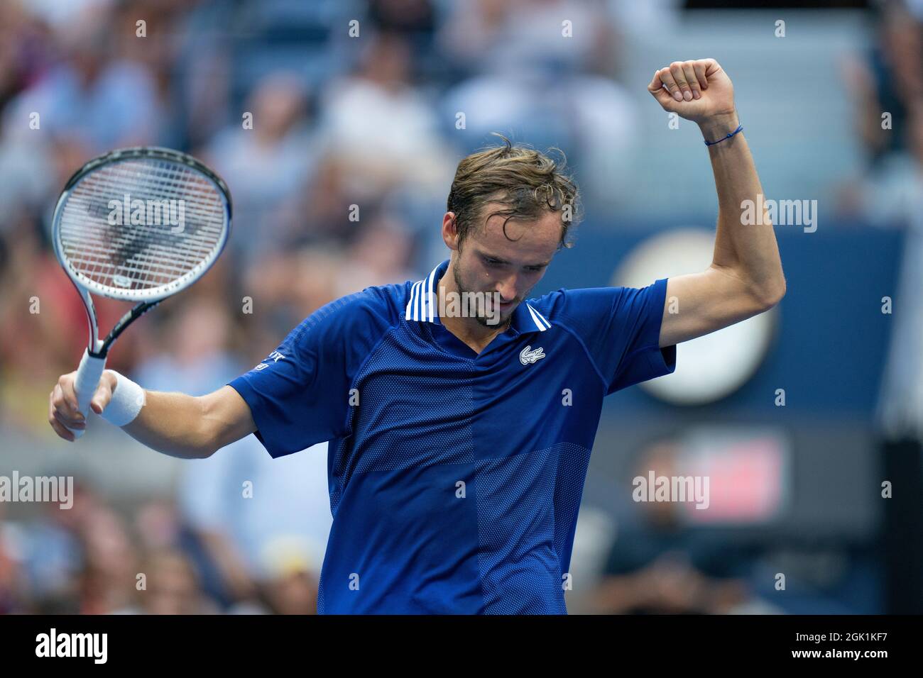 New York, USA, 12 September, 2021 Daniil Medvedev (RUS) celebrates winning  the men's final against Novak