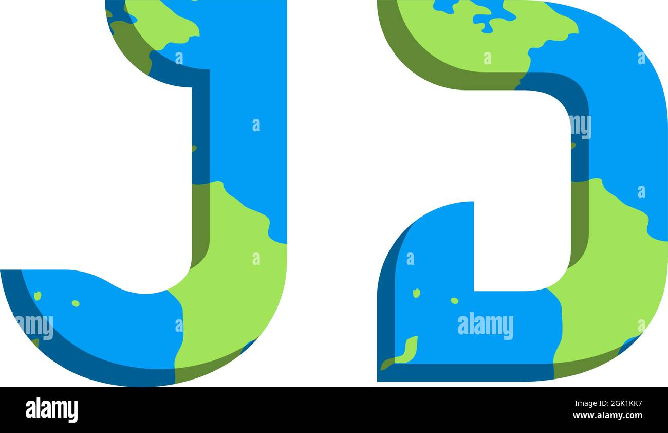 Initial JD logo design with World Map style, Logo business branding. Stock Vector