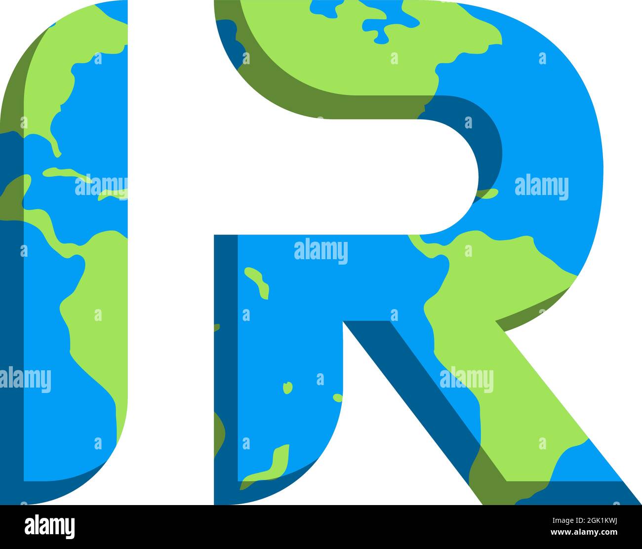 Initial IR logo design with World Map style, Logo business branding. Stock Vector
