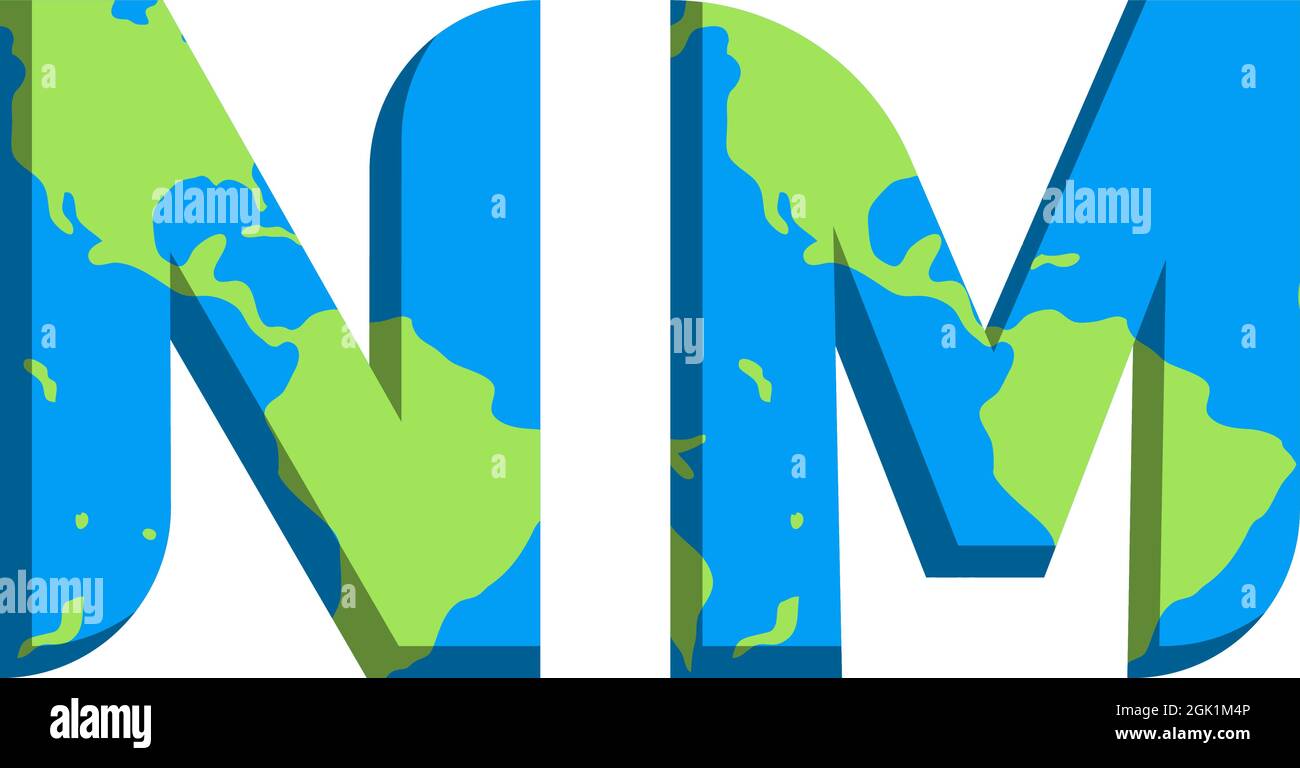 Initial NM logo design with World Map style, Logo business branding