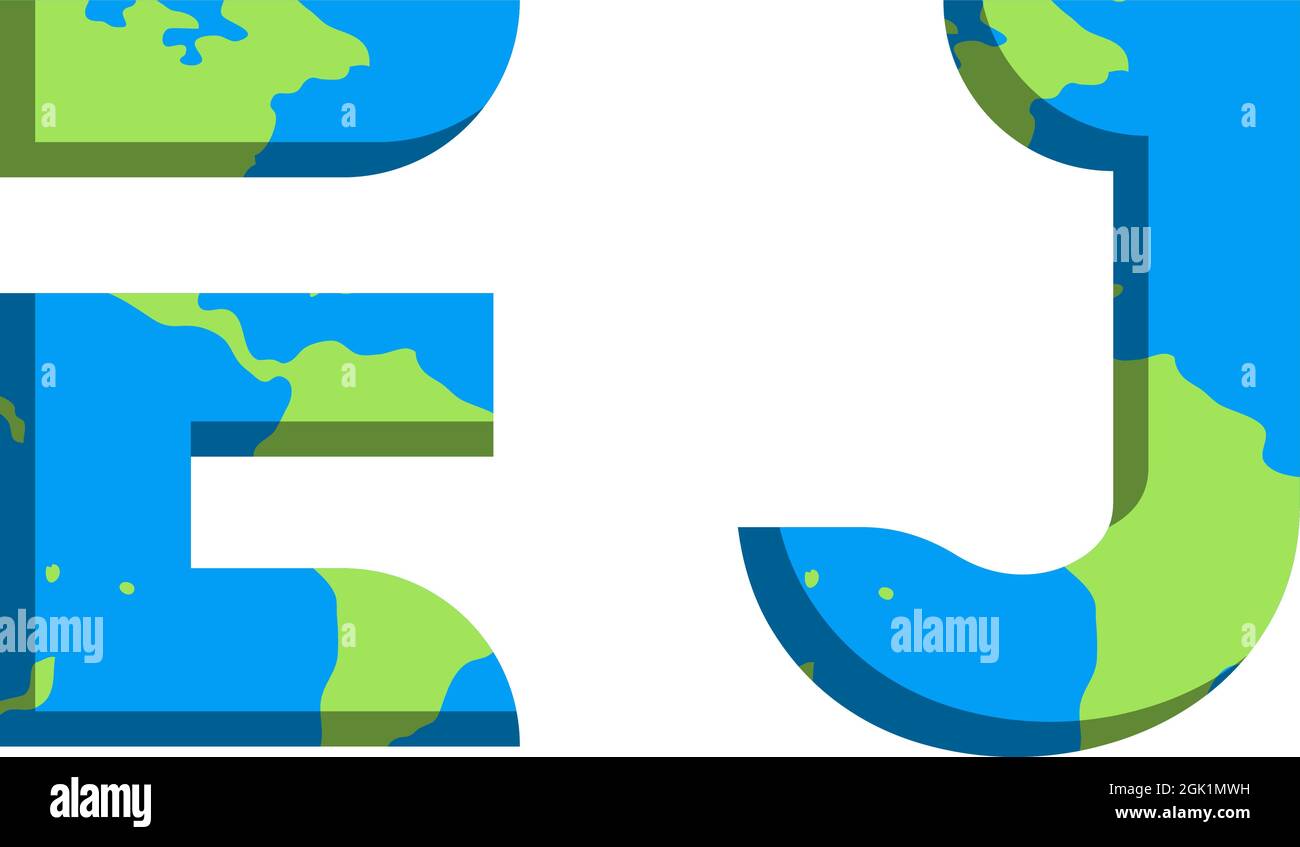 Initial EJ logo design with World Map style, Logo business branding. Stock Vector
