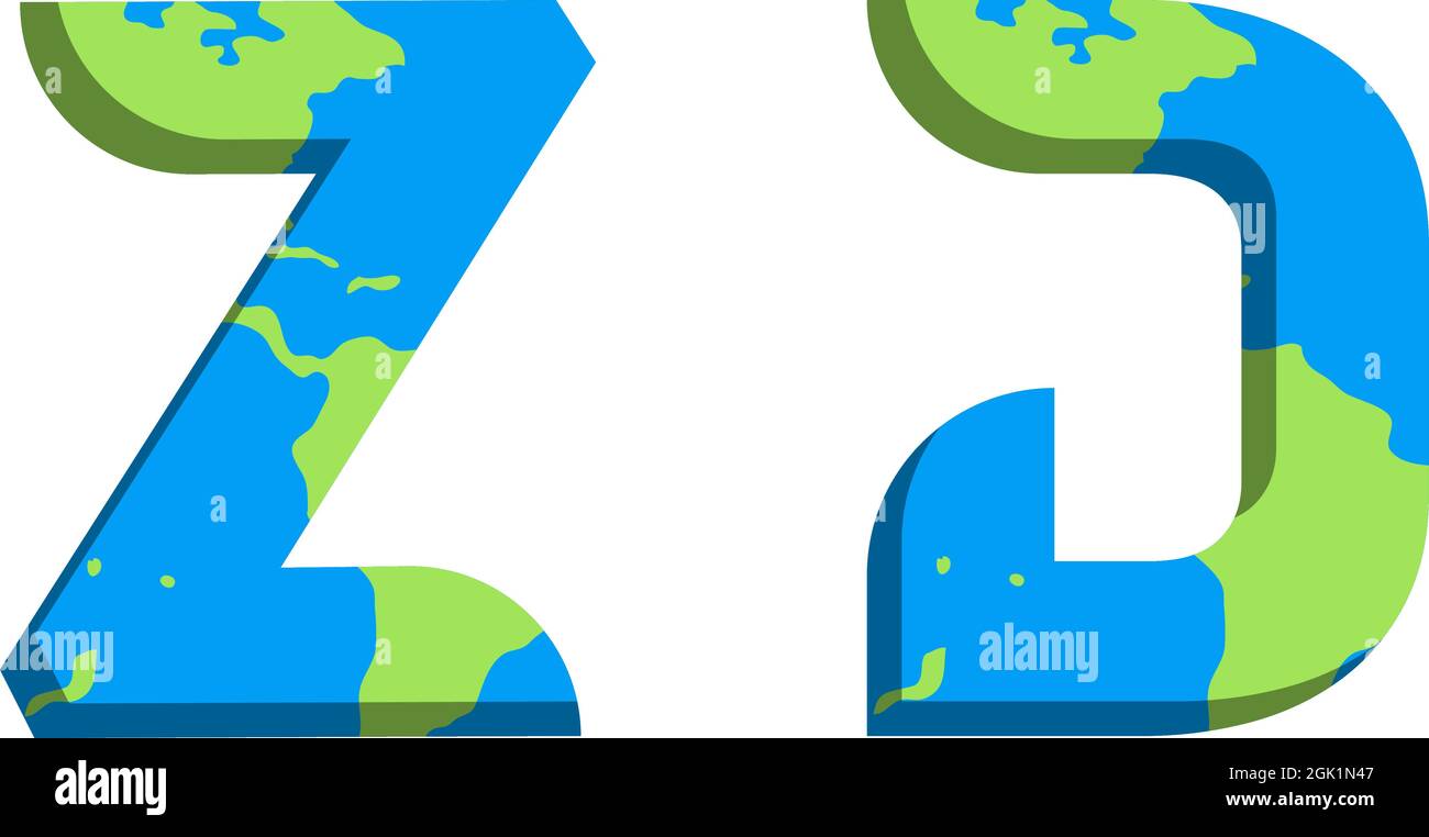 Initial ZD logo design with World Map style, Logo business branding. Stock Vector