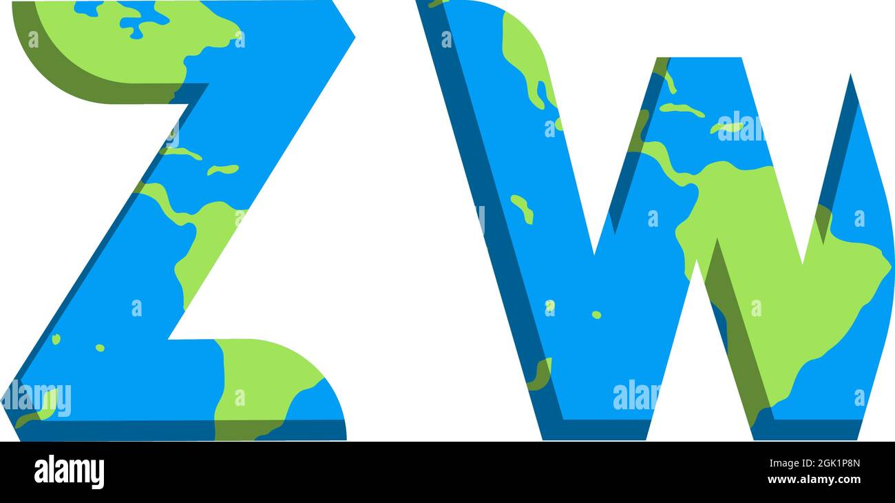 Initial ZW logo design with World Map style, Logo business branding
