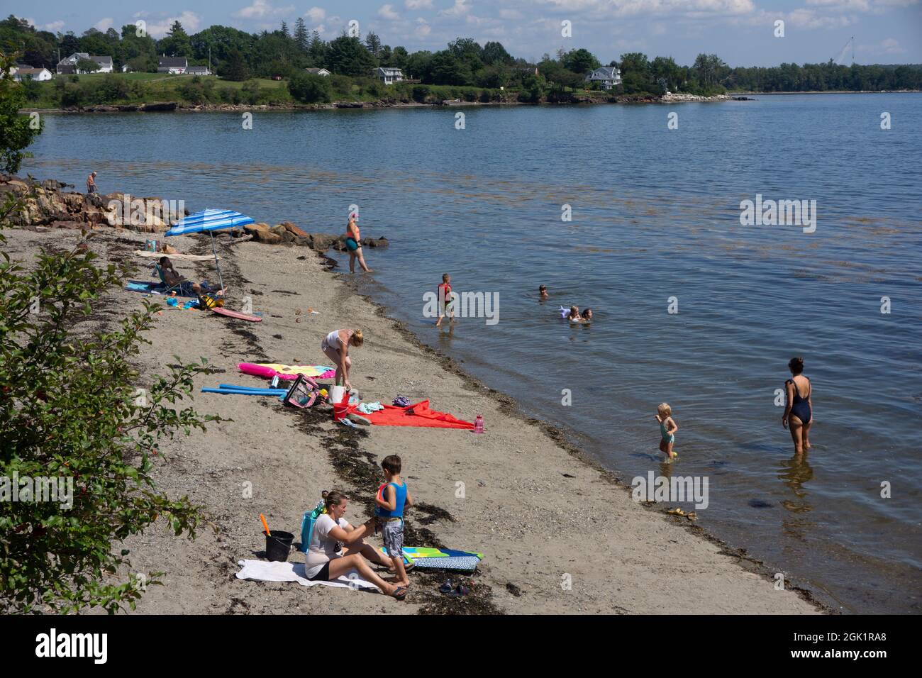 Neighborhood beach in Searsport, Maine USA Stock Photo Alamy