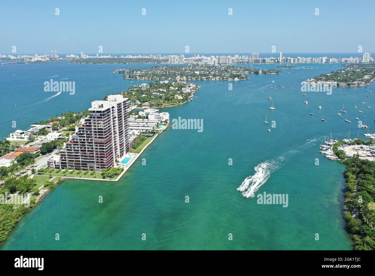 Aerial view of Causeway and Islands, North Biscayne Bay and