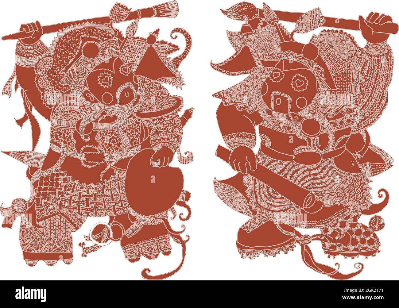 two traditional god, happy Chinese new year  Stock Vector