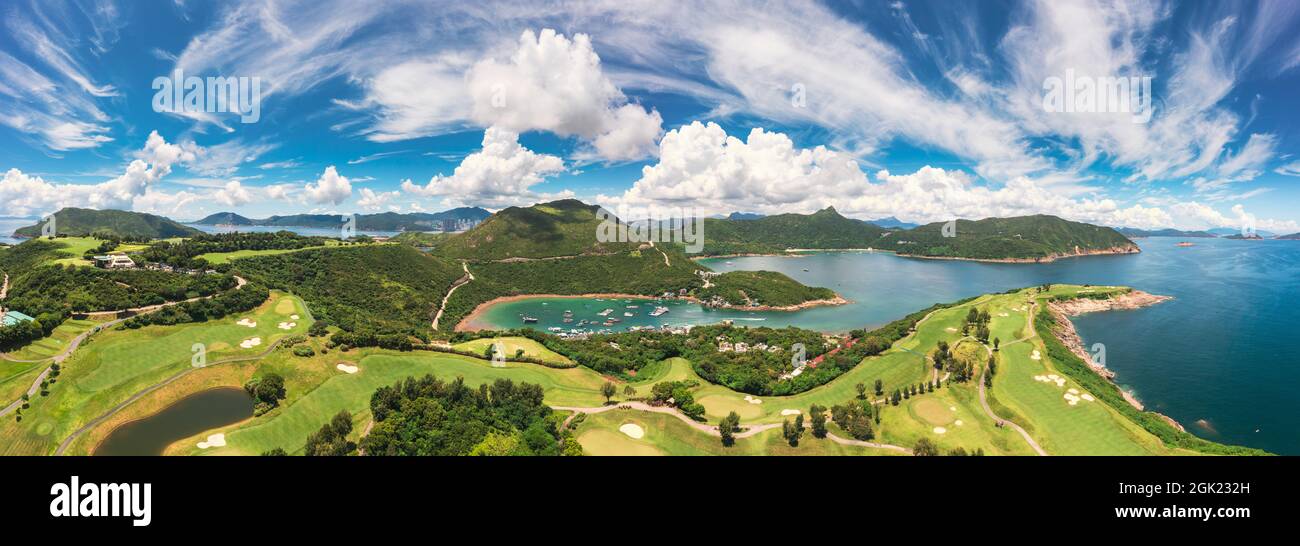 beautiful aerial view of the Clearwater Bay Golf and Country Club, Hong