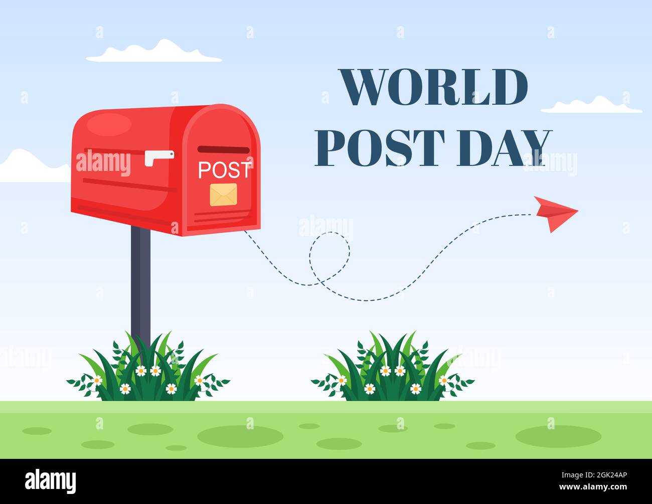 World Post Day Background Which is Celebrated on October 9 with Mail ...