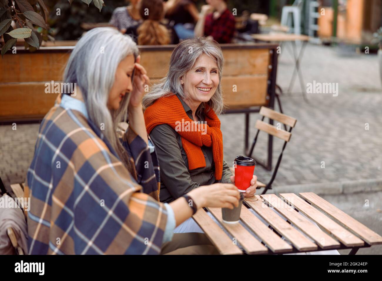 Happy mature woman autumn hi-res stock photography and images - Alamy