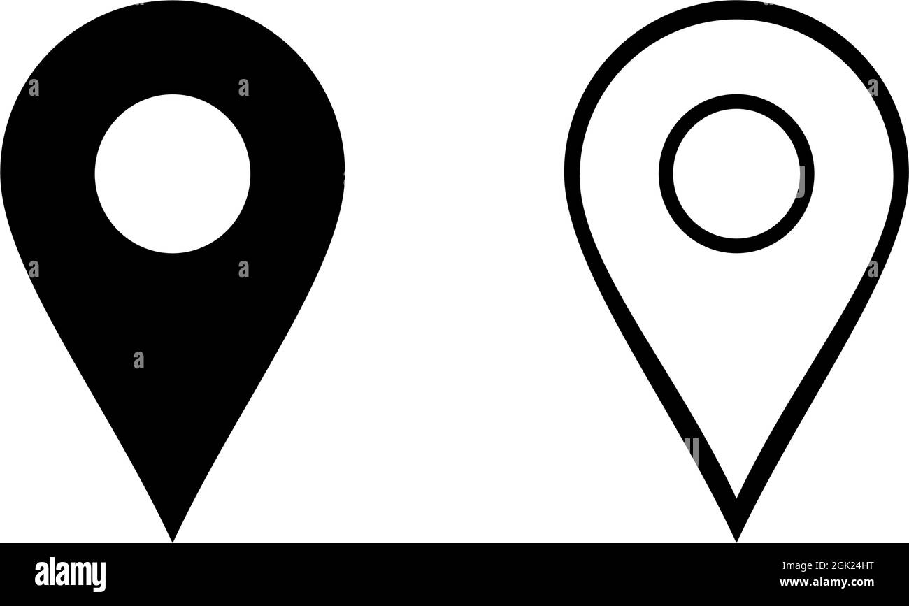LOCATION POINT ICON BLACK AND WHITE SET Stock Vector Image & Art - Alamy