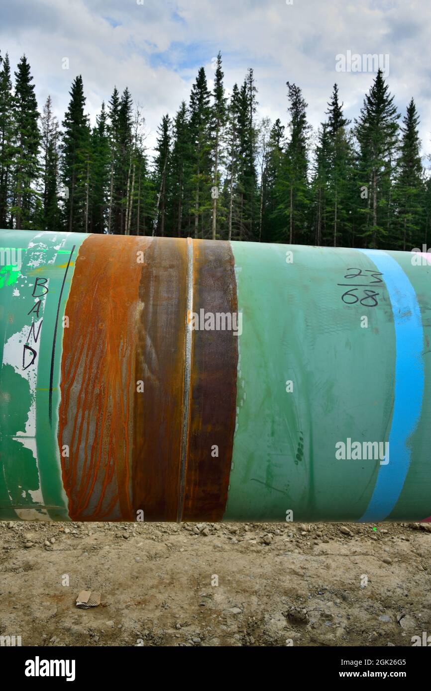 Two pipes welded together Stock Photo Alamy