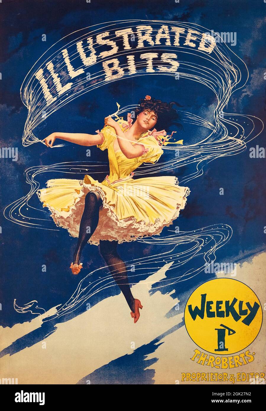 Click On Vintage French magazine cover poster -   Dancing risque girl Stock Photo